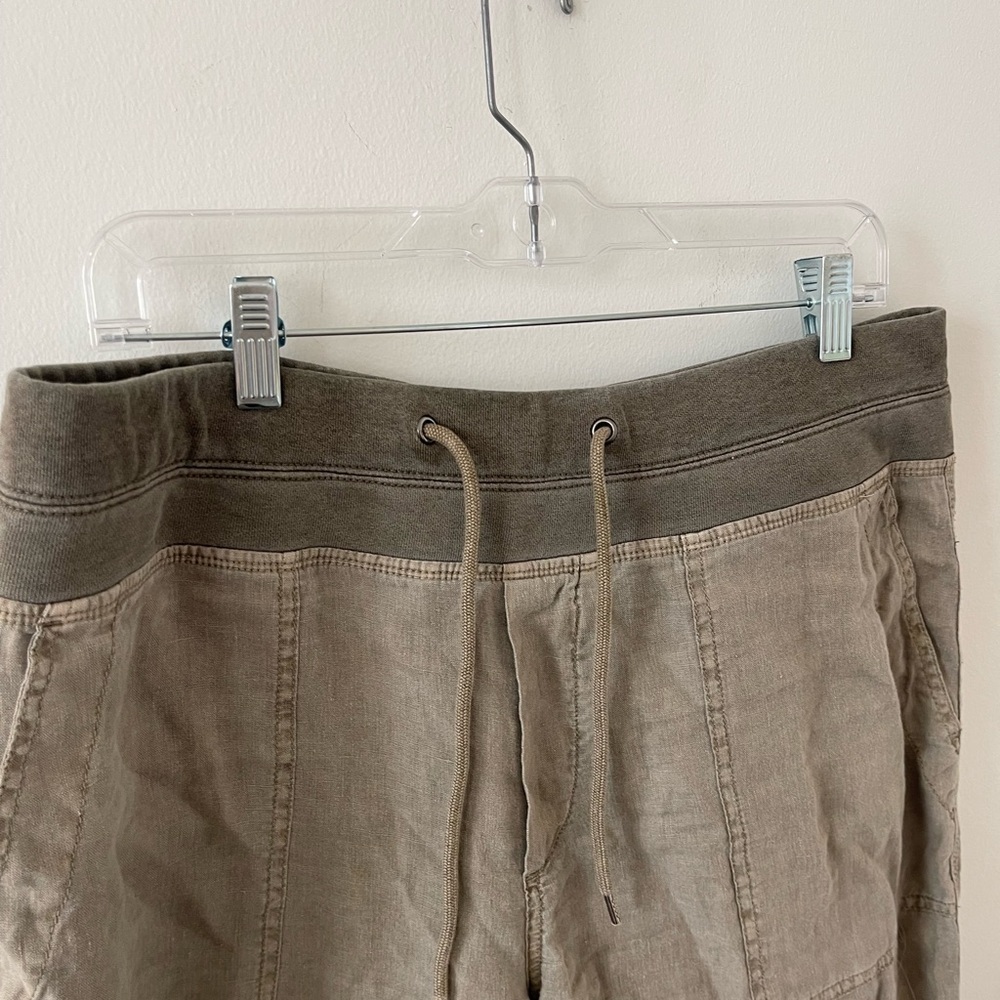 James Perse Green Linen Joggers - Picture 2 of 5